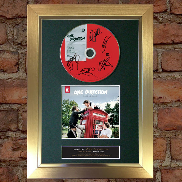 ONE DIRECTION Take Me Home Album Signed CD COVER MOUNTED A4 Autograph Print 25