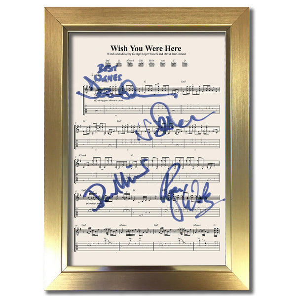 Pink Floyd Wish You were here Signed Music Sheet Album Autograph Print #804