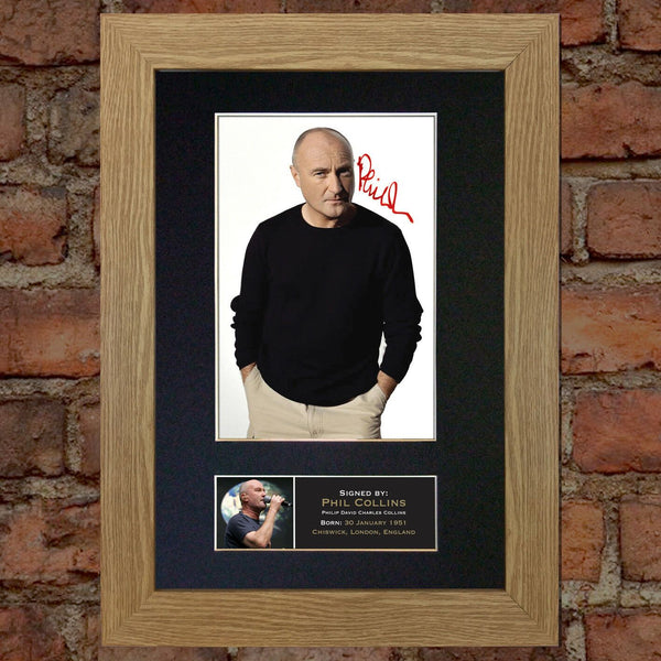 PHIL COLLINS Mounted Signed Photo Reproduction Autograph Print A4 99