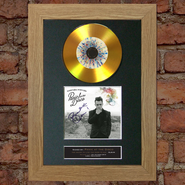 #127 GOLD DISC PANIC AT THE DISCO Album Signed Autograph Mounted Repro A4