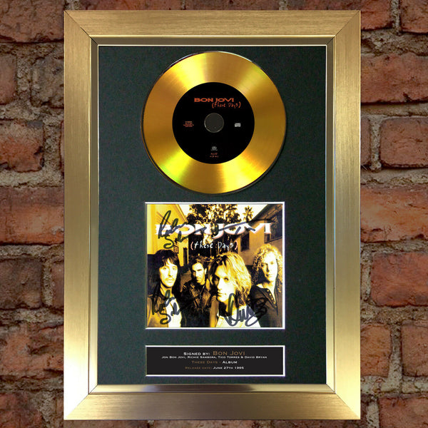 #140 GOLD DISC BON JOVI These Days Signed Autograph Mounted Repro A4