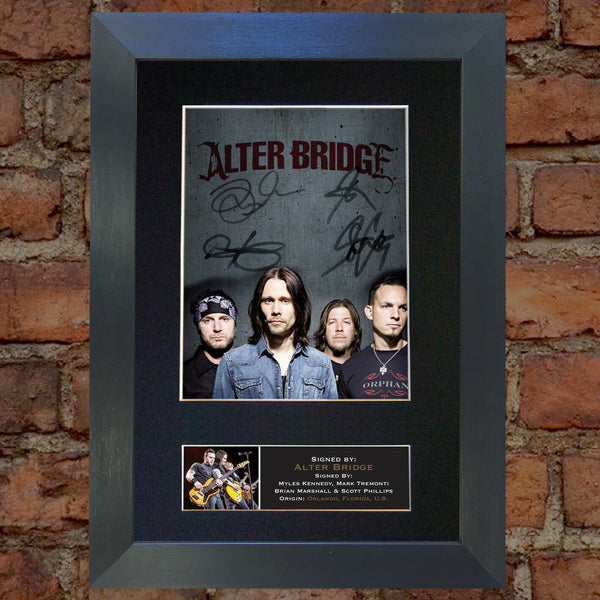 ALTER BRIDGE Signed Mounted Photo Reproduction  Autograph Print A4 645