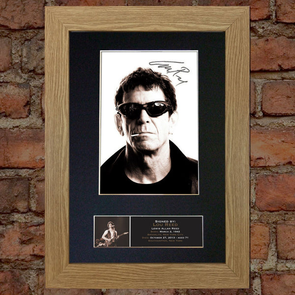 LOU REED Autograph Mounted Signed Photo Reproduction Print A4 396
