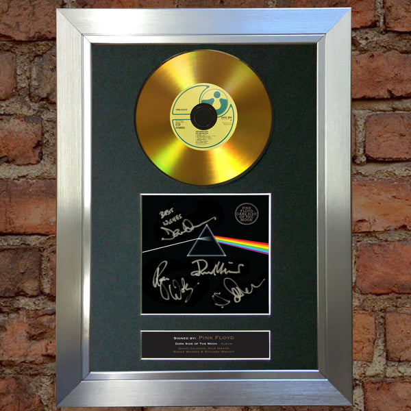 #96 GOLD DISC PINK FLOYD Dark Side of The Moon Signed Autograph Mounted Repro A4