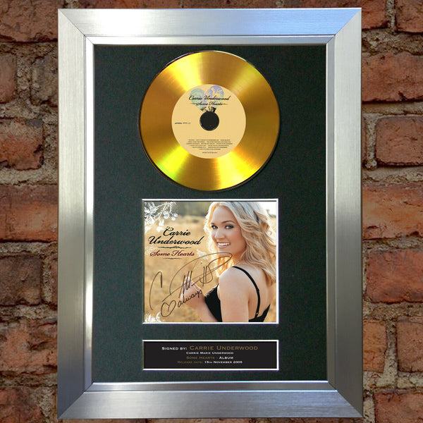 #185 CARRIE UNDERWOOD Some Hearts GOLD DISC Album Signed Autograph Mounted Print