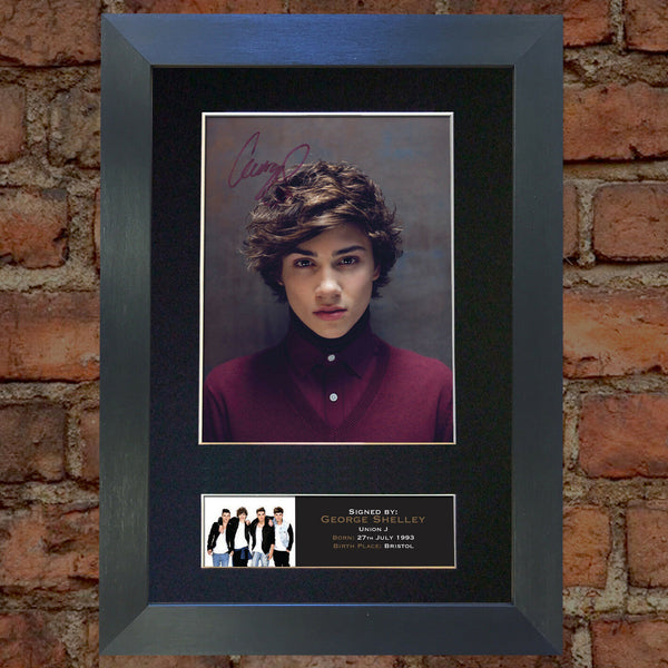 GEORGE SHELLEY Union J Signed Autograph Mounted Photo Reproduction A4 407
