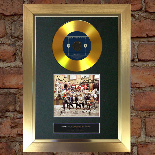 #94 GOLD DISC MUMFORD AND SONS Album Signed Autograph Mounted Photo Repro A4