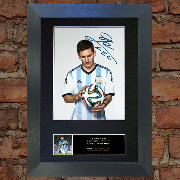 LIONEL MESSI #2 Argentina Signed Autograph Mounted Photo Repro A4 Print 503