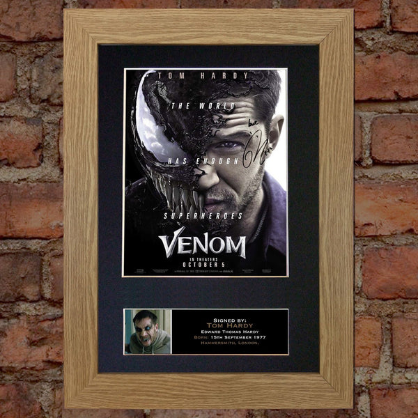 VENOM No1 Tom Hardy Signed Mounted Autograph Photo Prints A4 766