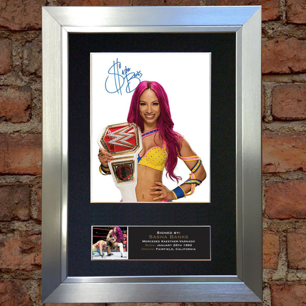 SASHA BANKS WWE Quality Autograph Mounted Signed Photo Reproduction Print A4 707