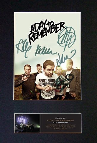 A DAY TO REMEMBER Quality Autograph Mounted Signed Photo PRINT A4 529