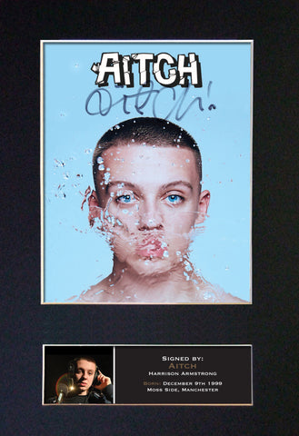 AITCH Rapper Photo Autograph Mounted Repro Signed HIGH QUALITY Framed Print 820