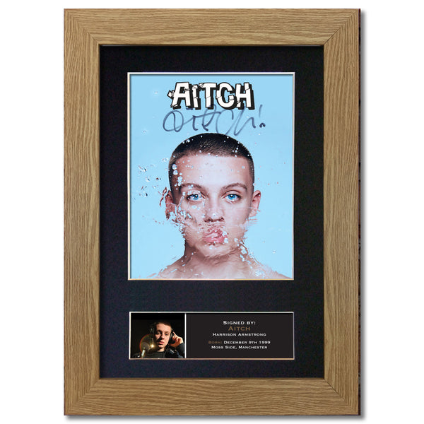 AITCH Rapper Photo Autograph Mounted Repro Signed HIGH QUALITY Framed Print 820