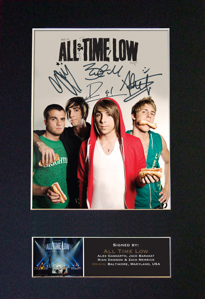 ALL TIME LOW Signed Autograph Mounted Photo REPRO PRINT A4 426