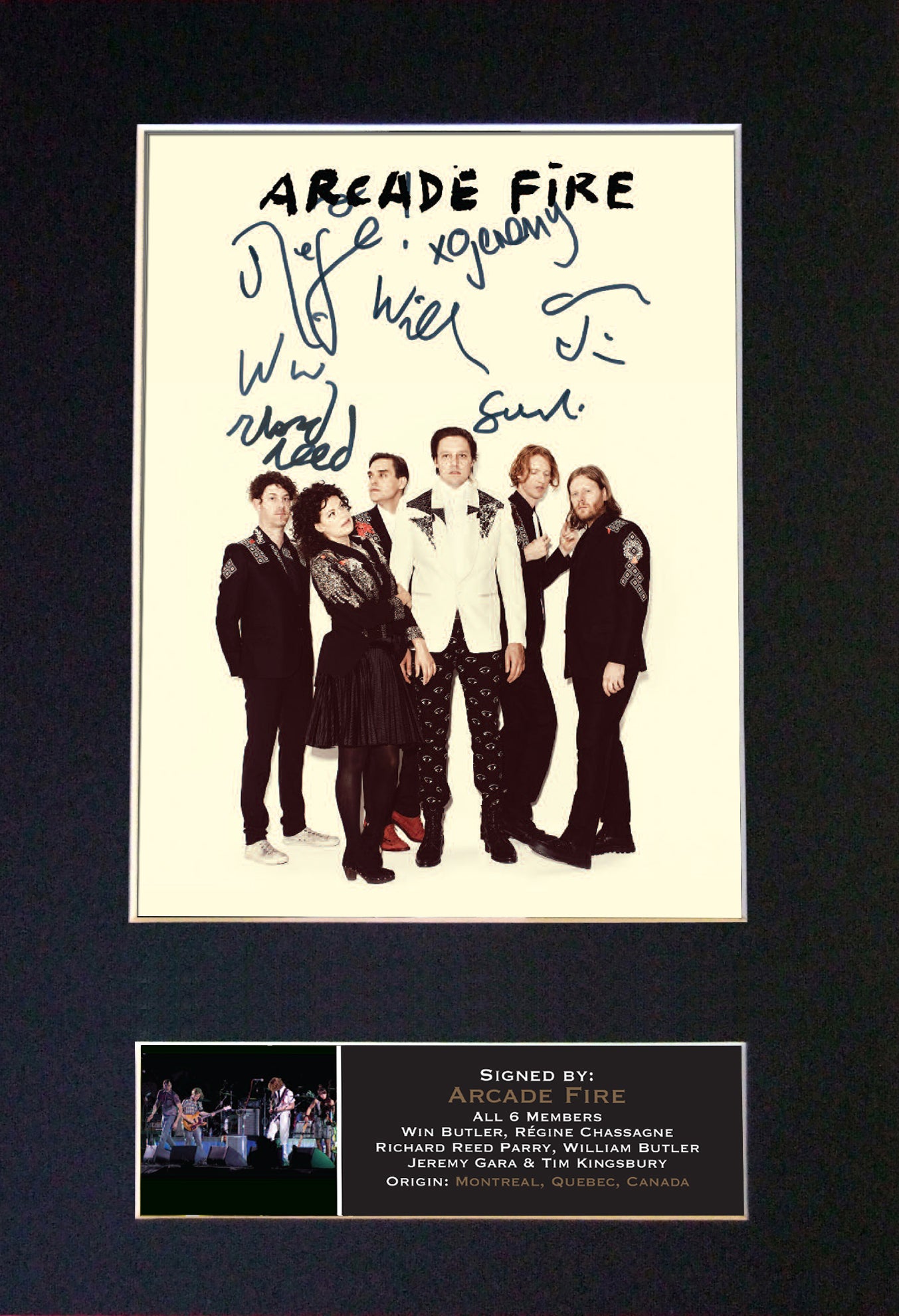 ARCADE FIRE Signed Autograph Mounted Photo REPRODUCTION PRINT A4 410