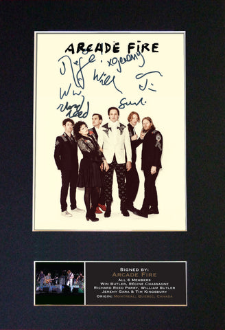 ARCADE FIRE Signed Autograph Mounted Photo REPRODUCTION PRINT A4 410