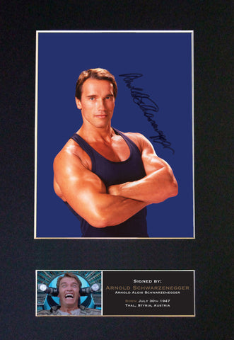 Arnold Schwarzenegger Signed Autograph Mounted Photo REPRO RE-PRINT A4 466