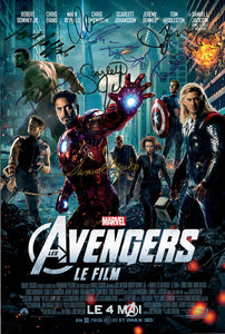 MARVEL THE AVENGERS ASSEMBLE 8 CAST SIGNED AUTOGRAPH MOVIE POSTER A2 594 x 420mm