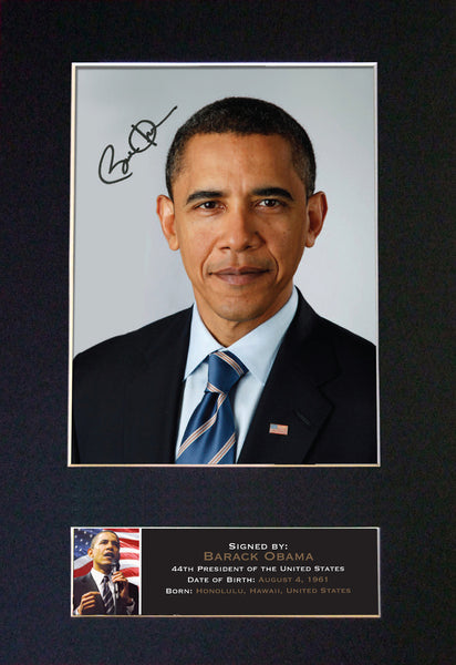 BARACK OBAMA Mounted Signed Photo Reproduction Autograph Print A4 366