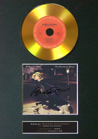 #149 Barbara Streisand - The Broadway GOLD DISC Album Signed Autograph Mounted Repro