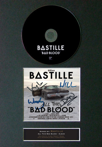 BASTILLE All This Bad Blood Album Signed CD COVER MOUNTED A4 Autograph Print 31