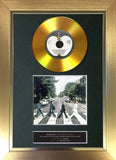 #137 The Beatles - Abbey Road GOLD DISC Album Signed Autograph Mounted Repro