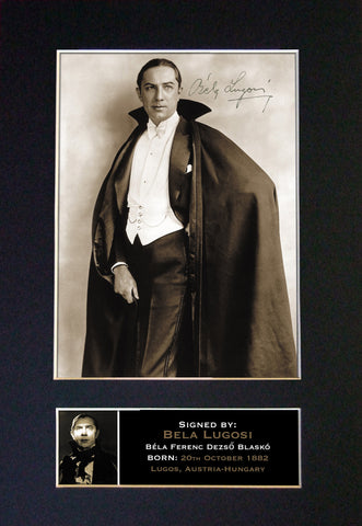 BELA LUGOSI Dracula Mounted Signed Photo Reproduction Autograph Print A4 311