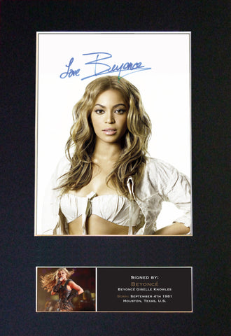 BEYONCE #2 Signed Autograph Mounted Photo REPRODUCTION PRINT A4 440