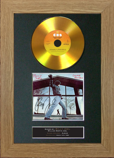 #134 Billy Joel - Glass Houses GOLD DISC CD Album Signed Autograph Mounted Repro