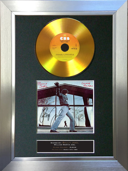 #134 Billy Joel - Glass Houses GOLD DISC CD Album Signed Autograph Mounted Repro