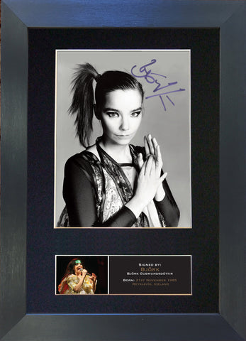 BJORK Signed Autograph Quality Mounted Photo Reproduction A4 528