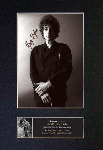 BOB DYLAN No1 Autograph Mounted Photo Reproduction QUALITY PRINT A4 319