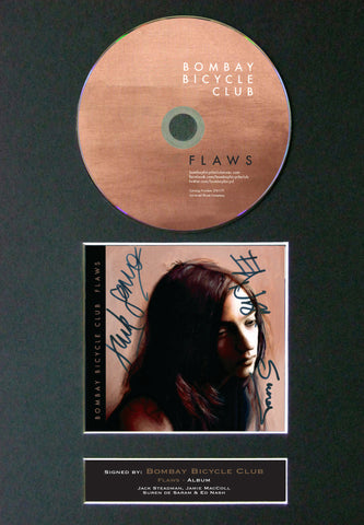 BOMBAY BICYCLE CLUB Flaws Album Signed CD COVER MOUNTED A4 Autograph Print (49)