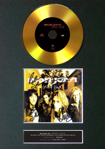 #140 GOLD DISC BON JOVI These Days Signed Autograph Mounted Repro A4