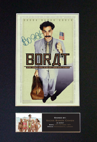 BORAT Sacha Baron Cohen Quality Autograph Mounted Photo Repro Print A4 484
