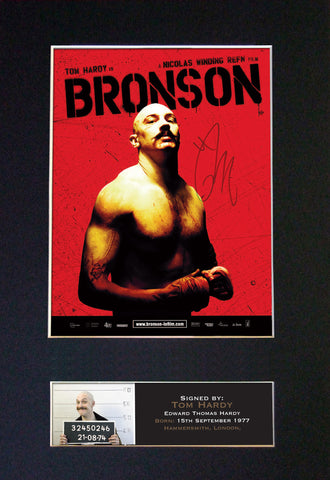 BRONSON Tom Hardy Autograph Mounted Photo Reproduction PRINT A4 374