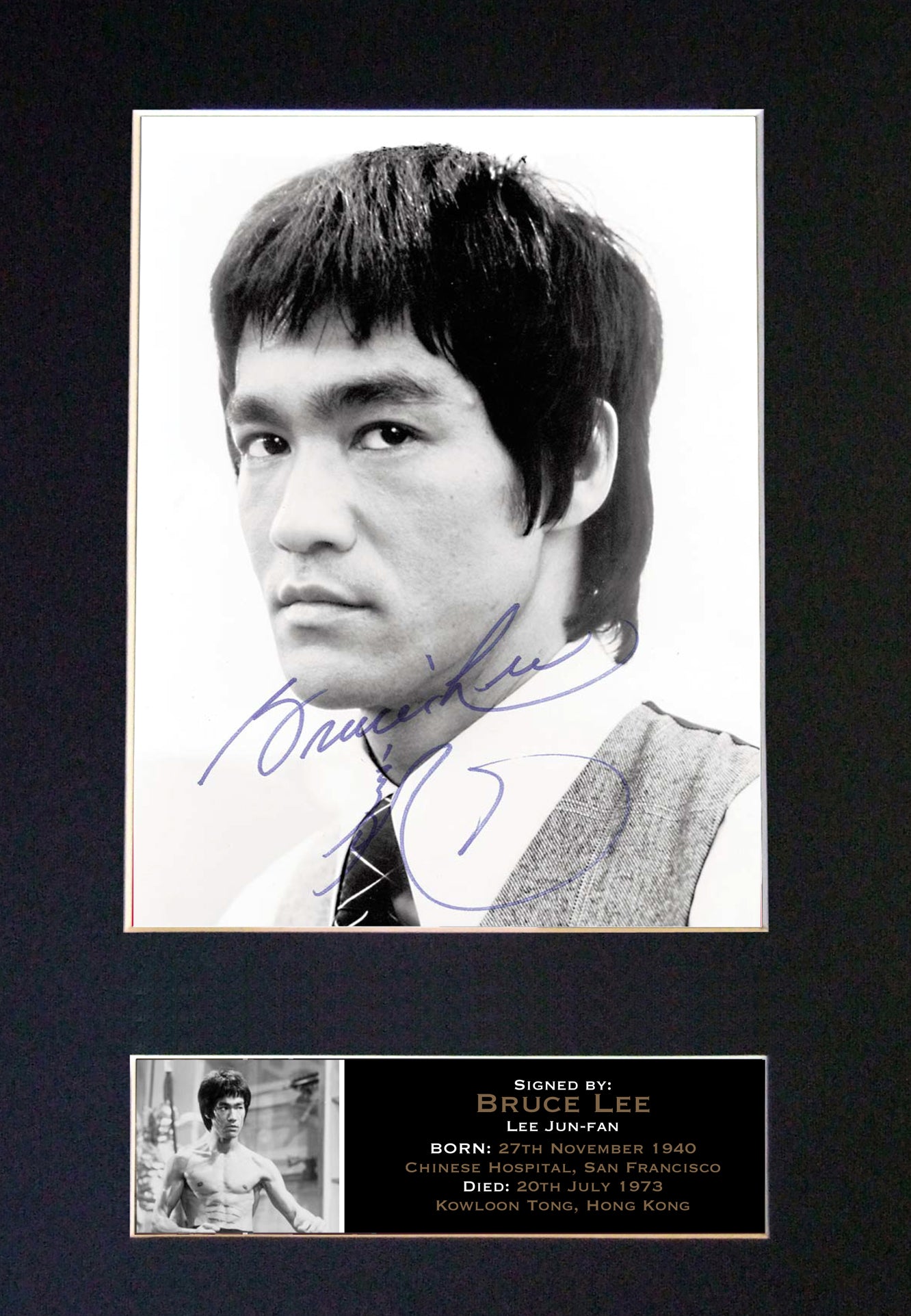 BRUCE LEE No2 Signed Autograph Mounted Photo Repro A4 Print 768