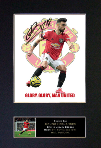 #865 Bruno Fernandez Manchester United Football Signed Autograph Photo Print