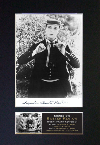 BUSTER KEATON Mounted Signed Photo Reproduction Autograph Print A4 20