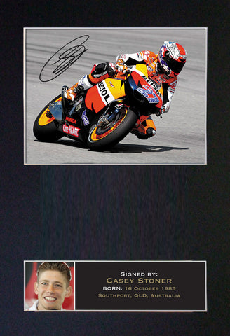 CASEY STONER Mounted Signed Photo Reproduction Autograph Print A4 44