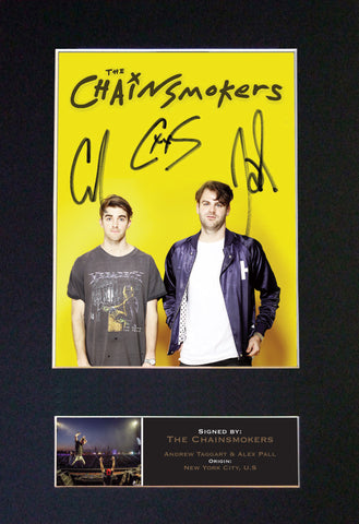 CHAINSMOKERS  Band Signed Autograph Mounted Photo RE-PRINT A4 650