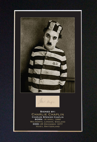 CHARLIE CHAPLIN Mounted Signed Photo Reproduction Autograph Print A4 8
