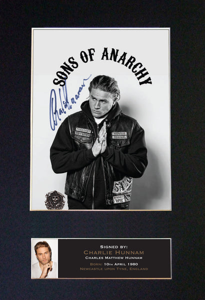 CHARLIE HUNNAM Sons of Anarchy Signed Autograph Mounted Photo PRINT A4 589