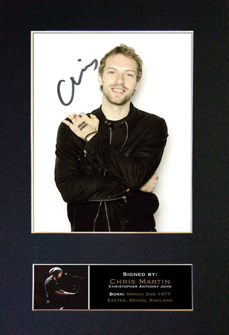 CHRIS MARTIN Coldplay Quality Autograph Mounted Signed Photo Re Print A4 748