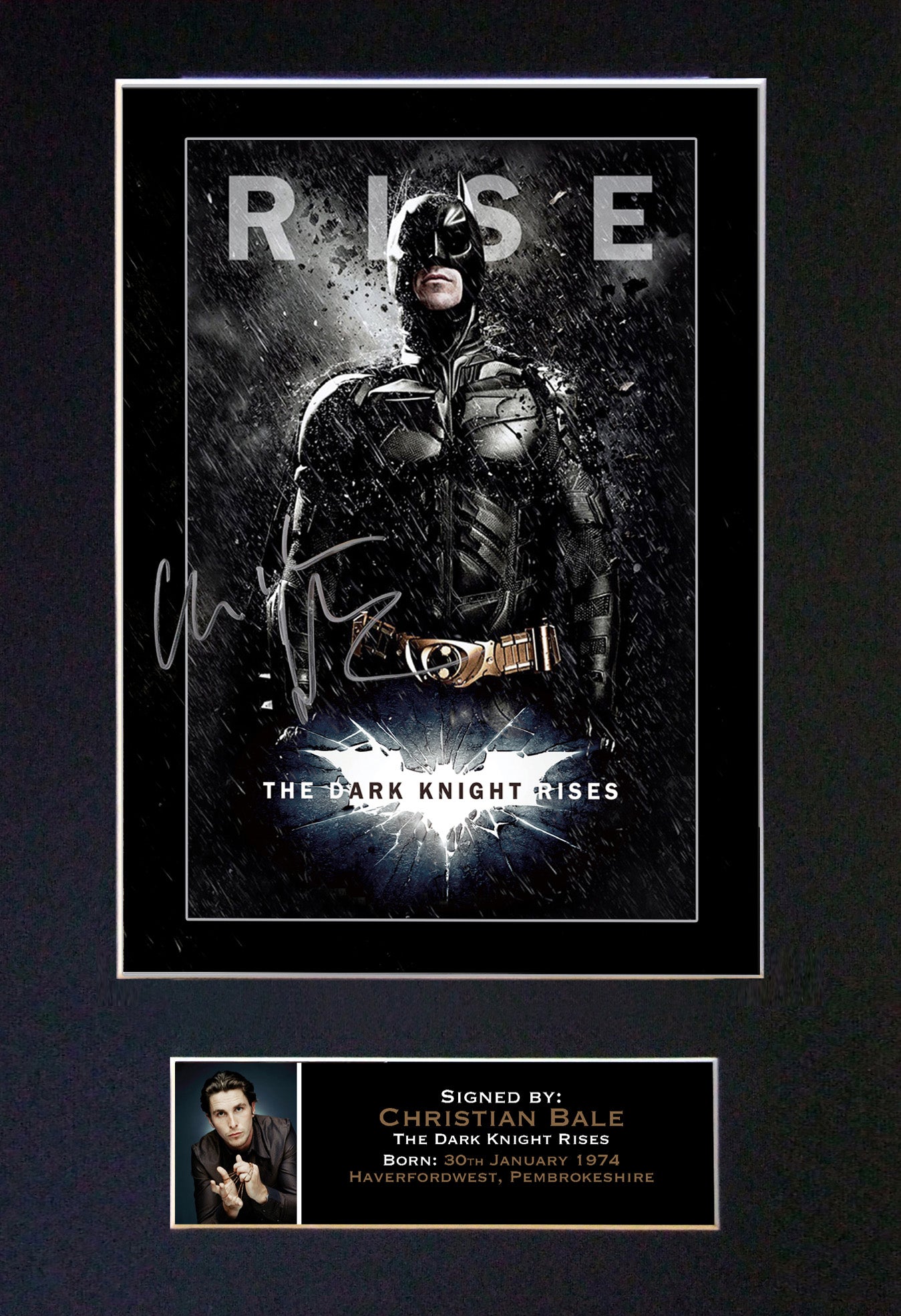 CHRISTIAN BALE BATMAN SIGNED AUTOGRAPH MOUNTED PHOTO REPRODUCTION PRINT A4 105