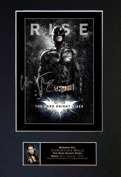 CHRISTIAN BALE BATMAN SIGNED AUTOGRAPH MOUNTED PHOTO REPRODUCTION PRINT A4 105
