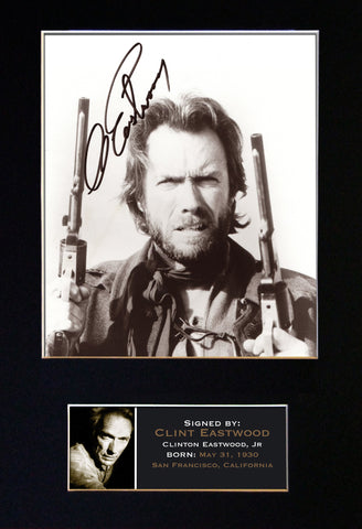 CLINT EASTWOOD Mounted Signed Photo Reproduction Autograph Print A4 5