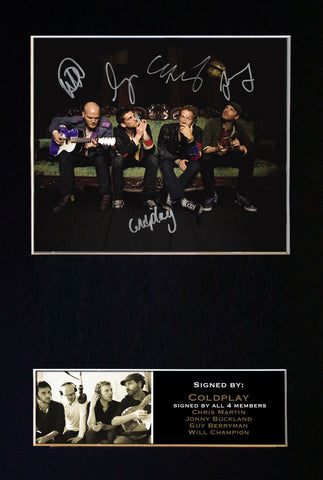 COLDPLAY Mounted Signed Photo Reproduction Autograph Print A4 190