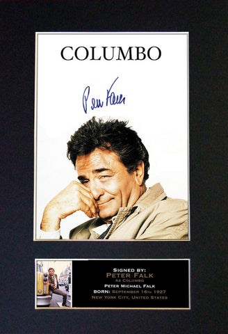 COLUMBO Peter Falk Mounted Signed Photo Reproduction Autograph Print A4 312