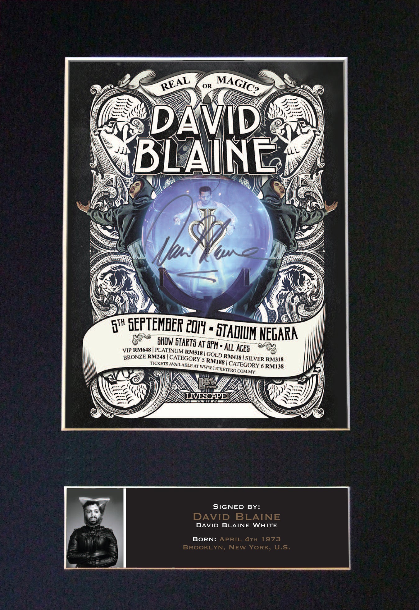 DAVID BLAINE Magician Signed Autograph Quality Mounted Photo Repro A4 Print 556